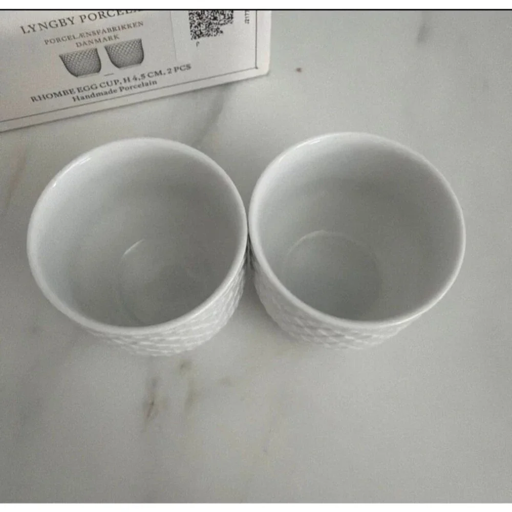 Lyngby Porcelain Rhombe Egg Cup 1.8